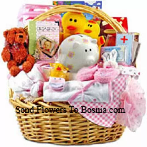 A Kit Having Both The Clothes And Essential Products Like Toiletries etc. This Is A Perfect Gift For A Newly Born Girl