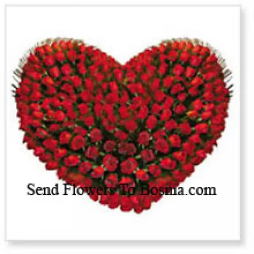 Heart Shaped Arrangement Of 100 Red Roses